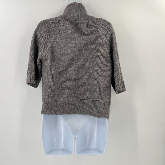 Chico's Cropped‎ Cardigan 0 (US 4/6 S) Wool Mohair Cable Knit Gray Taupe - Picture 3 of 12